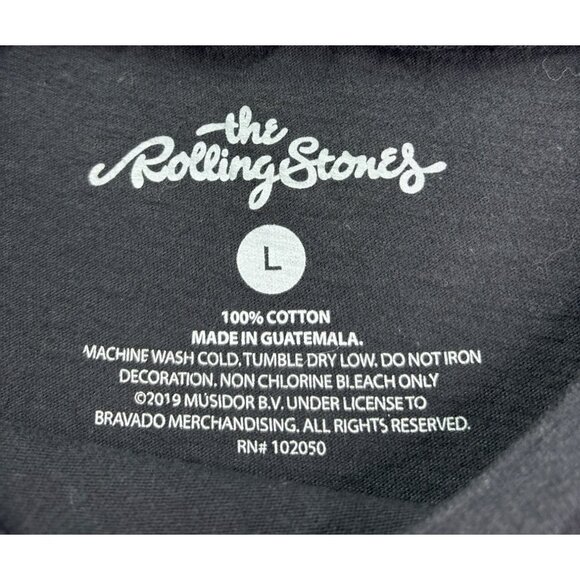 The Rolling Stones 1975 US Tour Womens Band Tee T-Shirt Size L Black White Red - Picture 4 of 5